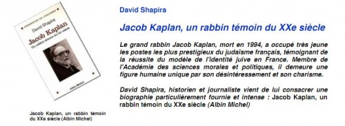 Jacob Kaplan, un rabbin témoin du XXe siècle